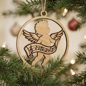 31 Musical Cherub Angel Ornaments, Renaissance Laser Christmas Decor