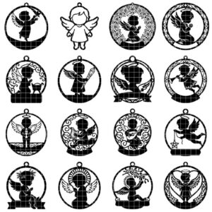 31 Musical Cherub Angel Ornaments, Renaissance Laser Christmas Decor