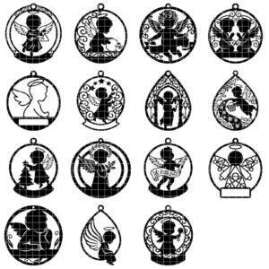 31 Musical Cherub Angel Ornaments, Renaissance Laser Christmas Decor