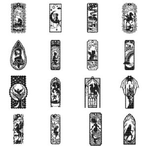 34 Mystical Fantasy Bookmarks, Dragon Phoenix Laser Wood Engrave Bundle