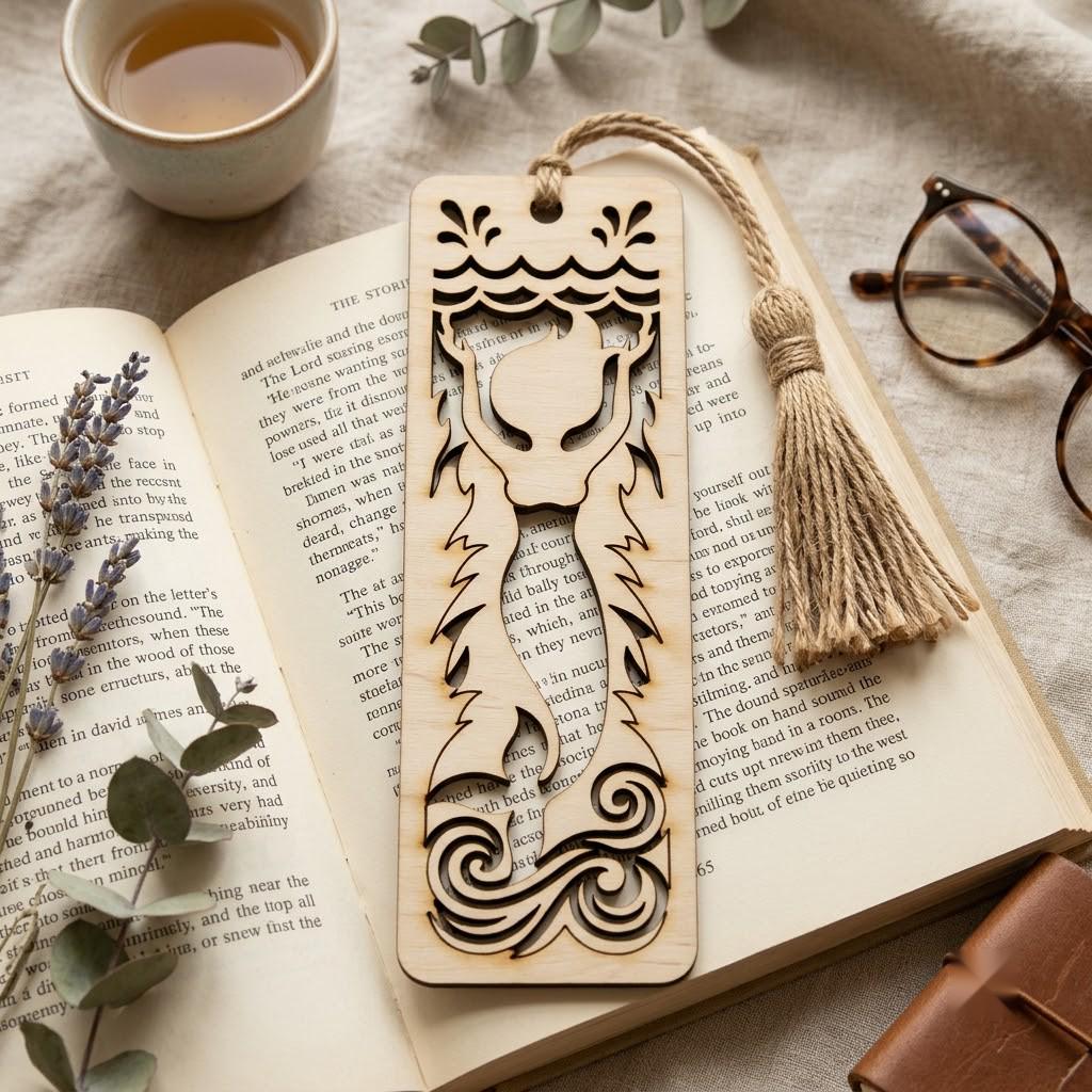 34 Mystical Fantasy Bookmarks, Dragon Phoenix Laser Wood Engrave Bundle