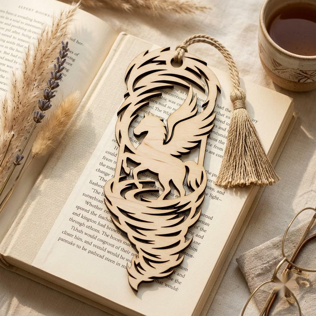 34 Mystical Fantasy Bookmarks, Dragon Phoenix Laser Wood Engrave Bundle