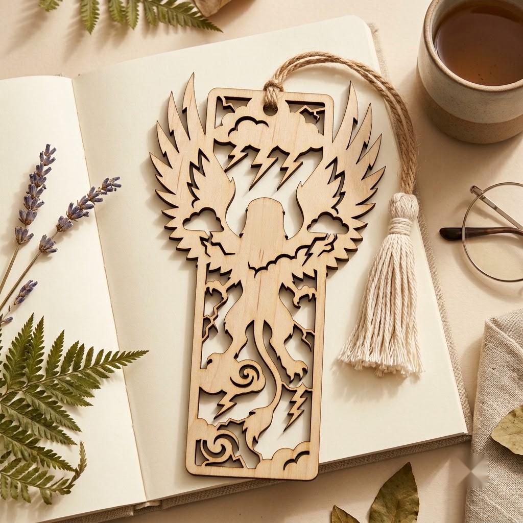34 Mystical Fantasy Bookmarks, Dragon Phoenix Laser Wood Engrave Bundle