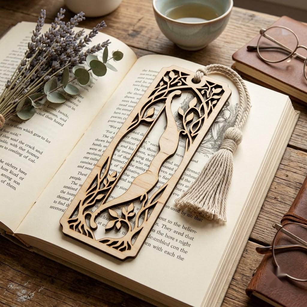 34 Mystical Fantasy Bookmarks, Dragon Phoenix Laser Wood Engrave Bundle