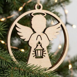 37 Nativity Ornament Laser Files, Christian Baby Angel Praying Manger Decor