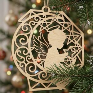 37 Nativity Ornament Laser Files, Christian Baby Angel Praying Manger Decor