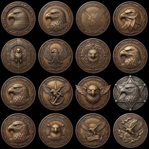 3D Bald Eagle Coin Engraving Relief, Patriotic Medallion Laser File