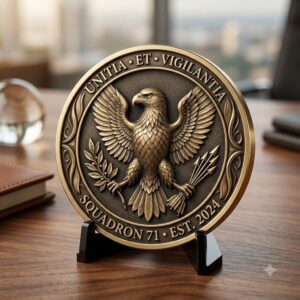 3D Bald Eagle Coin Engraving Relief, Patriotic Medallion Laser File