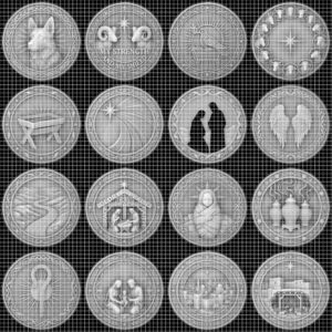 3D Christian Challenge Coin, Jesus Nativity Relief Depth Map Laser Design
