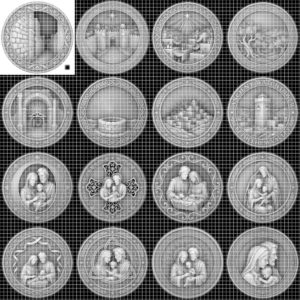 3D Christian Challenge Coin, Jesus Nativity Relief Depth Map Laser Design