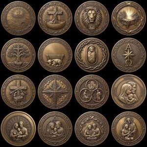 3D Christian Challenge Coin, Jesus Nativity Relief Depth Map Laser Design