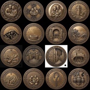 3D Christian Challenge Coin, Jesus Nativity Relief Depth Map Laser Design