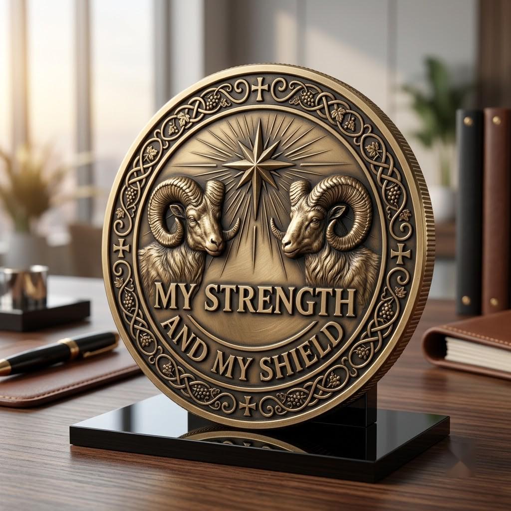 3D Christian Challenge Coin, Jesus Nativity Relief Depth Map Laser Design
