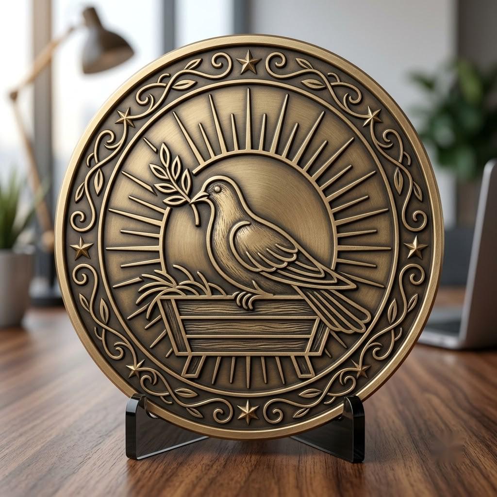 3D Christian Challenge Coin, Jesus Nativity Relief Depth Map Laser Design