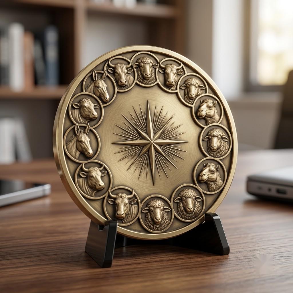 3D Christian Challenge Coin, Jesus Nativity Relief Depth Map Laser Design