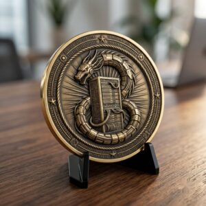 3D Dragon Relief PNG, Mountain Forest Art, Challenge Coin Laser File Bundle