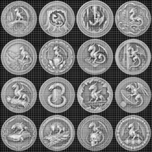 3D Dragon Relief PNG, Mountain Forest Art, Challenge Coin Laser File Bundle