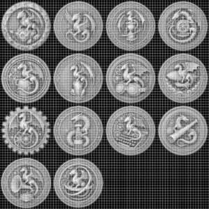 3D Dragon Relief PNG, Mountain Forest Art, Challenge Coin Laser File Bundle