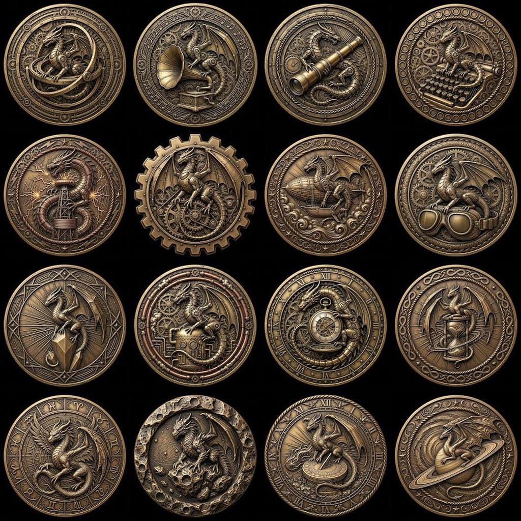 3D Dragon Relief PNG, Mountain Forest Art, Challenge Coin Laser File Bundle