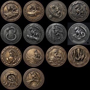 3D Dragon Relief PNG, Mountain Forest Art, Challenge Coin Laser File Bundle
