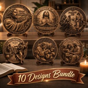 3D Illusion Jesus Engraving File, Christian PNG Bundle for Laser Wood Signs