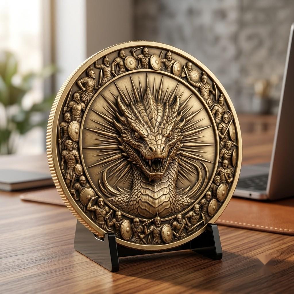 49 Mythical Beast Coin Engraving Depth Maps, Laser Medallion Relief Art