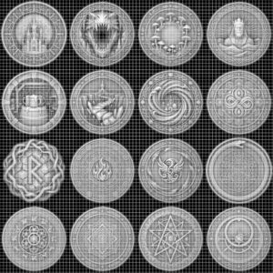 49 Mythical Beast Coin Engraving Depth Maps, Laser Medallion Relief Art