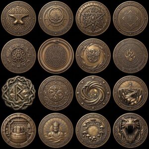 49 Mythical Beast Coin Engraving Depth Maps, Laser Medallion Relief Art