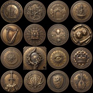 49 Mythical Beast Coin Engraving Depth Maps, Laser Medallion Relief Art