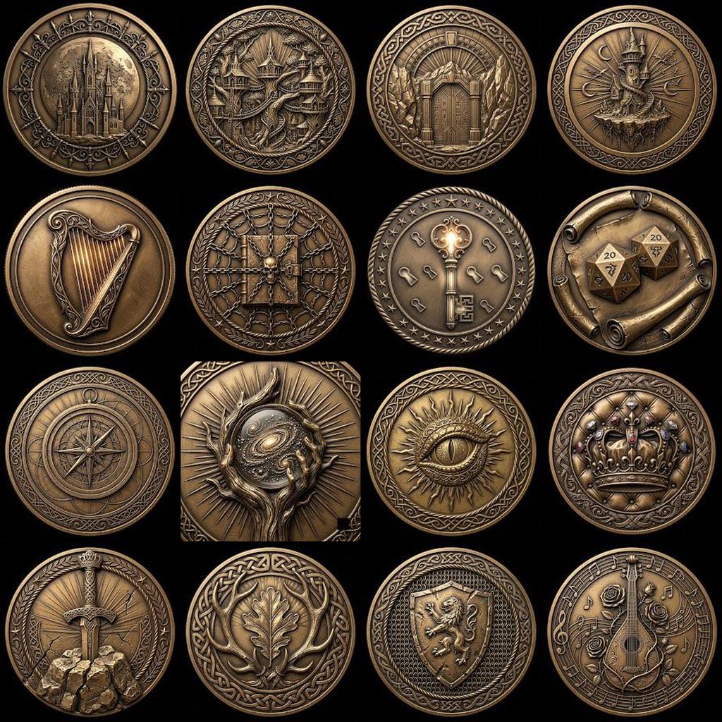 49 Mythical Beast Coin Engraving Depth Maps, Laser Medallion Relief Art