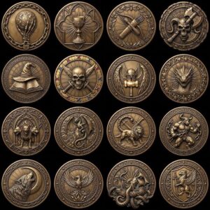 49 Mythical Beast Coin Engraving Depth Maps, Laser Medallion Relief Art