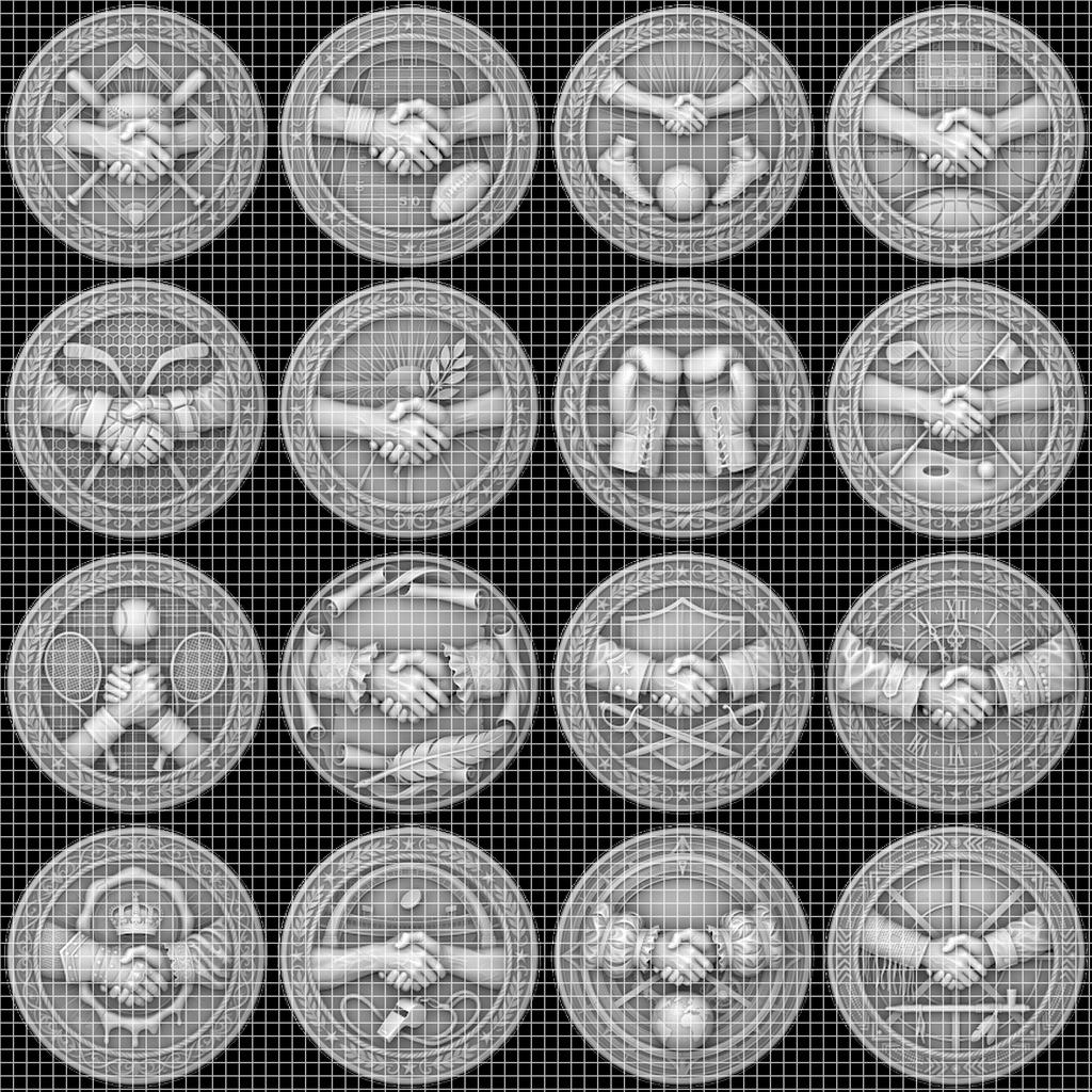 50 Challenge Coin Depth Map Files, 3D Relief Laser Bundle, Sportsmanship PNG