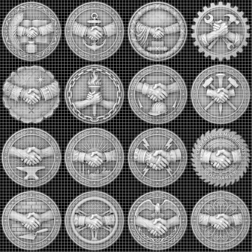 50 Challenge Coin Depth Map Files, 3D Relief Laser Bundle, Sportsmanship PNG