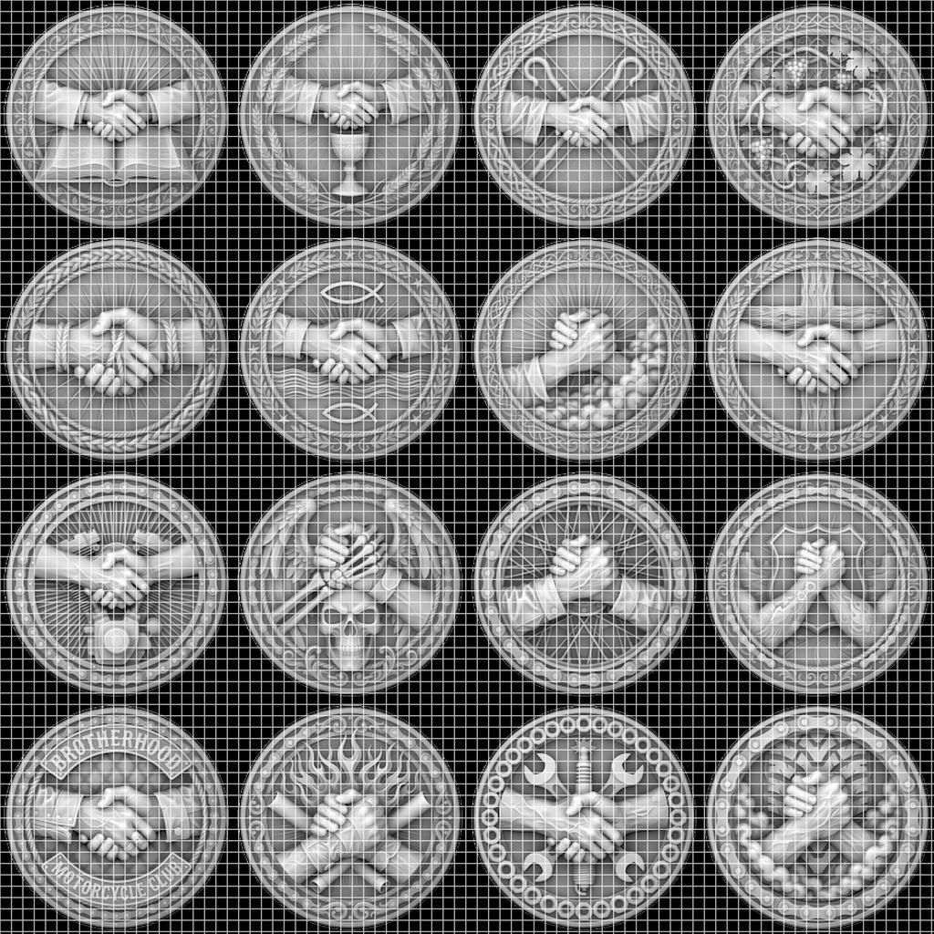 50 Challenge Coin Depth Map Files, 3D Relief Laser Bundle, Sportsmanship PNG