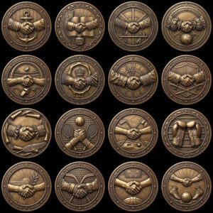 50 Challenge Coin Depth Map Files, 3D Relief Laser Bundle, Sportsmanship PNG