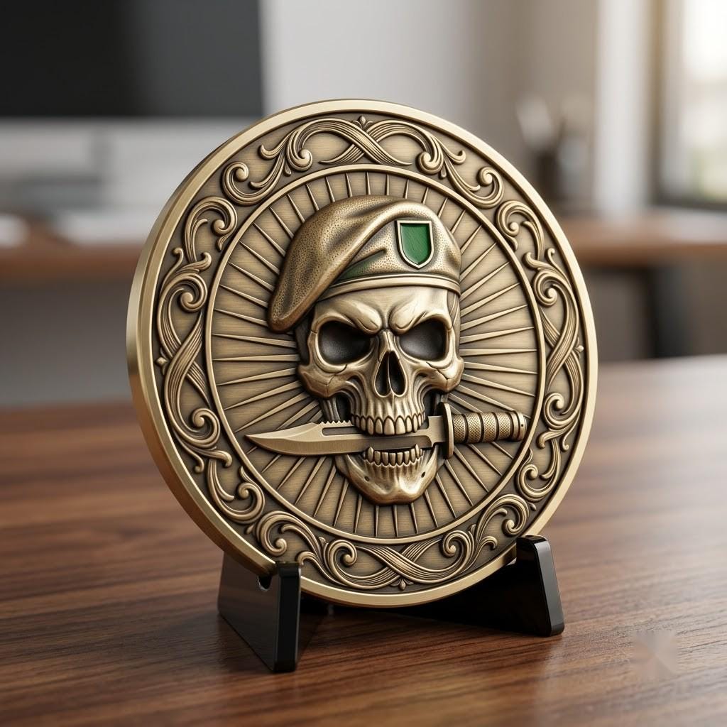 50 Tactical Skull Challenge Coin 3D Relief PNGs, Laser Engraving Depth Maps