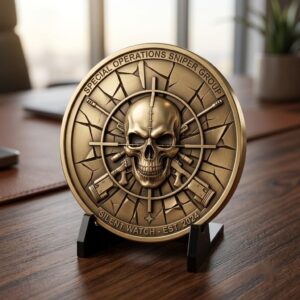 50 Tactical Skull Challenge Coin 3D Relief PNGs, Laser Engraving Depth Maps