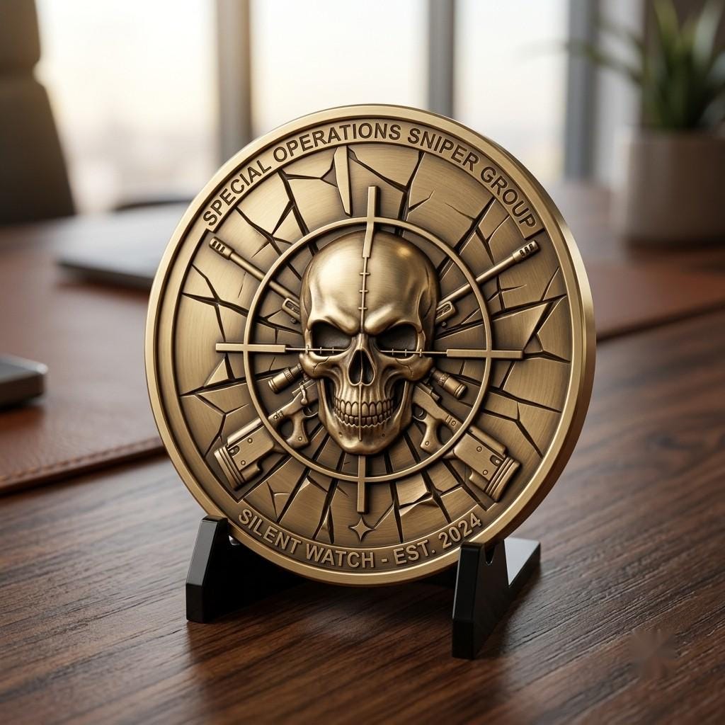 50 Tactical Skull Challenge Coin 3D Relief PNGs, Laser Engraving Depth Maps