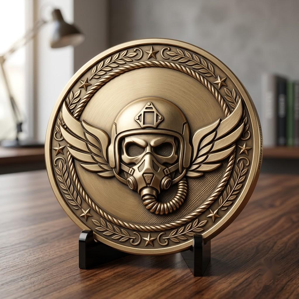 50 Tactical Skull Challenge Coin 3D Relief PNGs, Laser Engraving Depth Maps