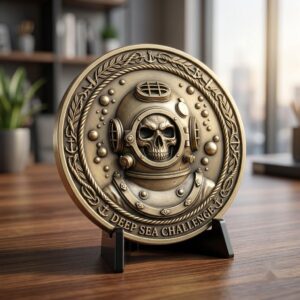 50 Tactical Skull Challenge Coin 3D Relief PNGs, Laser Engraving Depth Maps