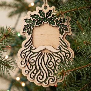 50 Vintage Santa Ornament Bundle, Layered Christmas Baubles, Wood Decor
