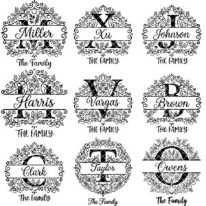 Alphabet Monogram Svg Bundle, Family Name Files, Split Letter Designs For Engraving