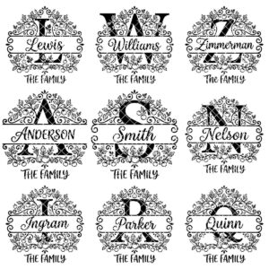 Alphabet Monogram Svg Bundle, Family Name Files, Split Letter Designs For Engraving
