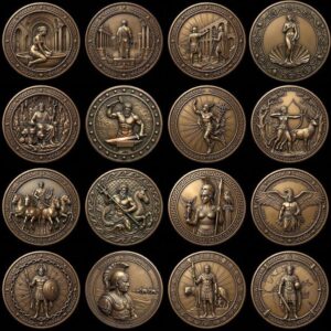 Ancient Rome Coin Engraving, High Relief Depth Map, Roman Emperor Medallion Art