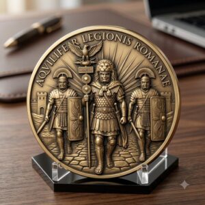 Ancient Rome Coin Engraving, High Relief Depth Map, Roman Emperor Medallion Art