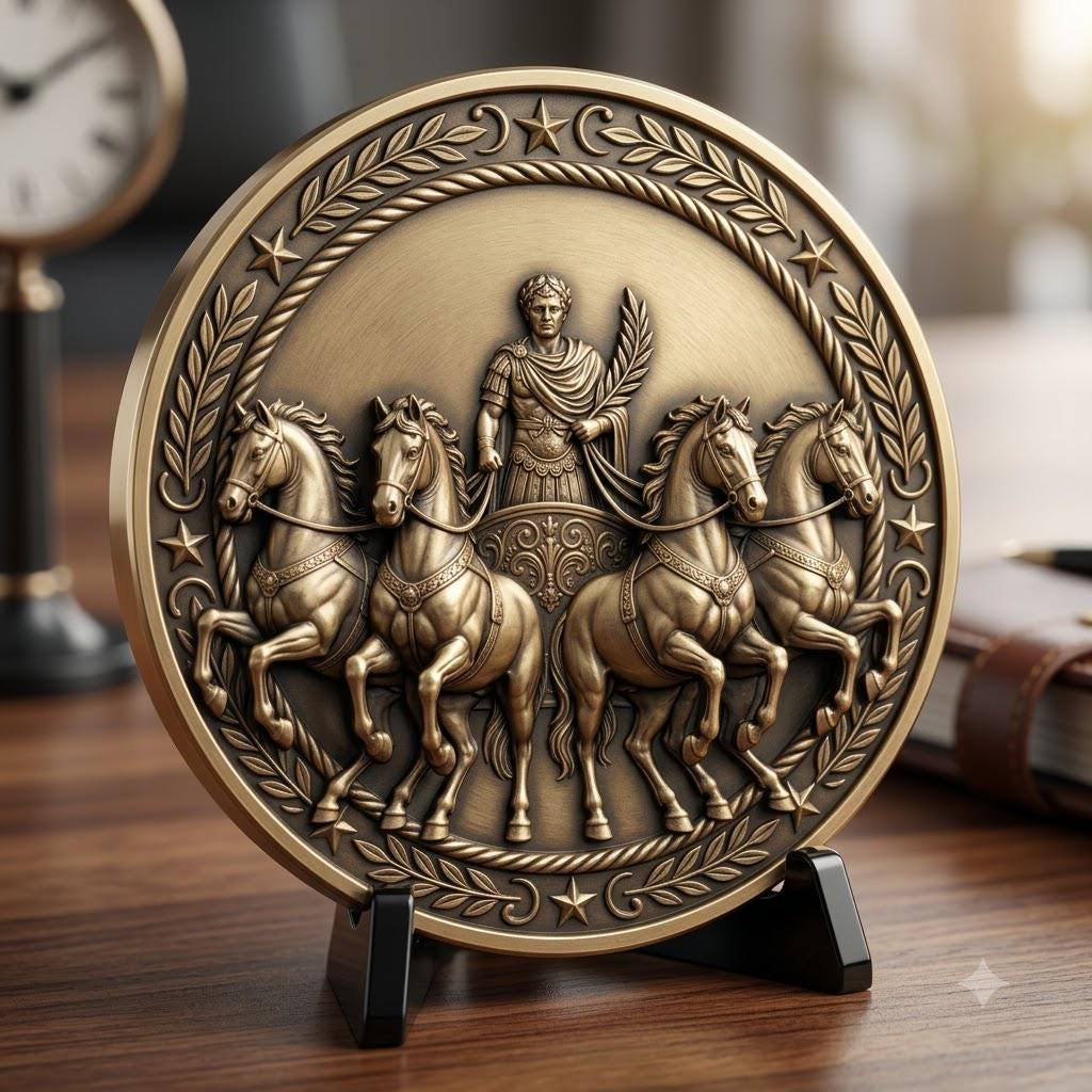 Ancient Rome Coin Engraving, High Relief Depth Map, Roman Emperor Medallion Art