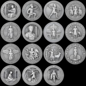 Ancient Rome Coin Engraving, High Relief Depth Map, Roman Emperor Medallion Art