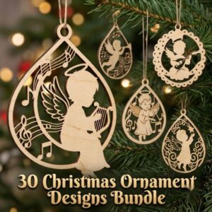 Angel Ornament Laser File Bundle, Musical Cherubs, Renaissance Christmas Decor