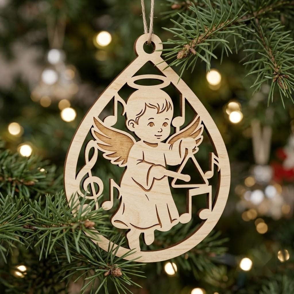 Angel Ornament Laser File Bundle, Musical Cherubs, Renaissance Christmas Decor