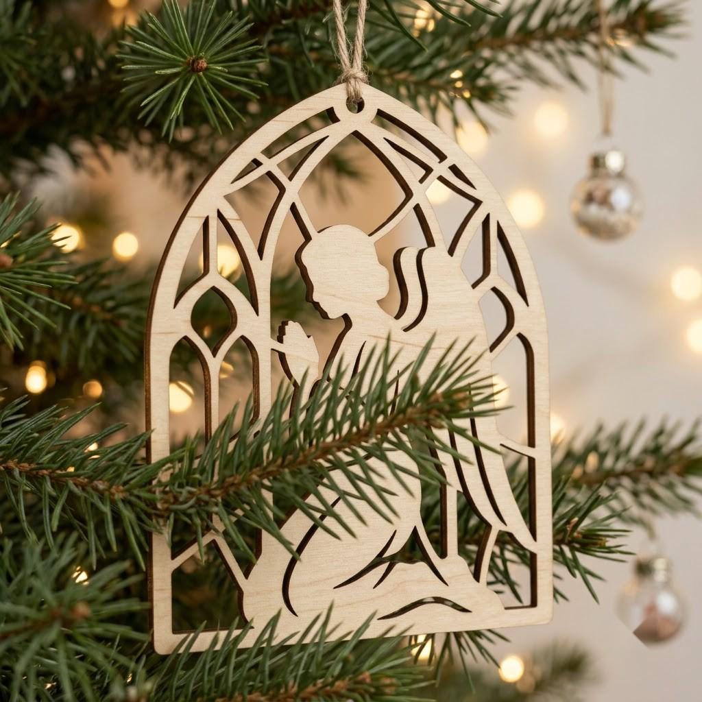 Angel Ornament SVG Bundle, Laser Cut Christmas Baubles, Celestial Moon And Stars, Heavenly Night Sky, 50 Wood Decor Designs